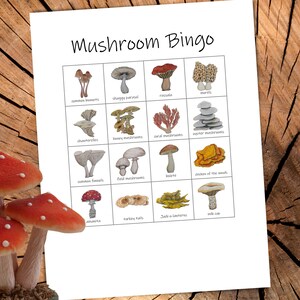 Mushroom Bingo Set: 25 Watercolor Bingo Cards (printable PDF) - Etsy