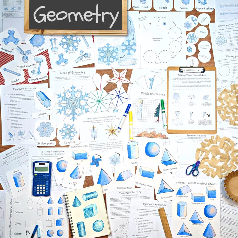 Geometry in the Snow: a winter math unit study 3D shapes, volume, symmetry, and snowflakes lesson plan zdjęcie 1