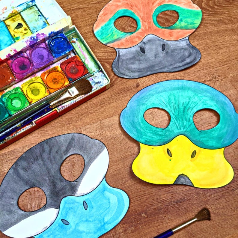 Printable Duck Mask Template: DIY Craft for Kids (PDF Download) - Etsy