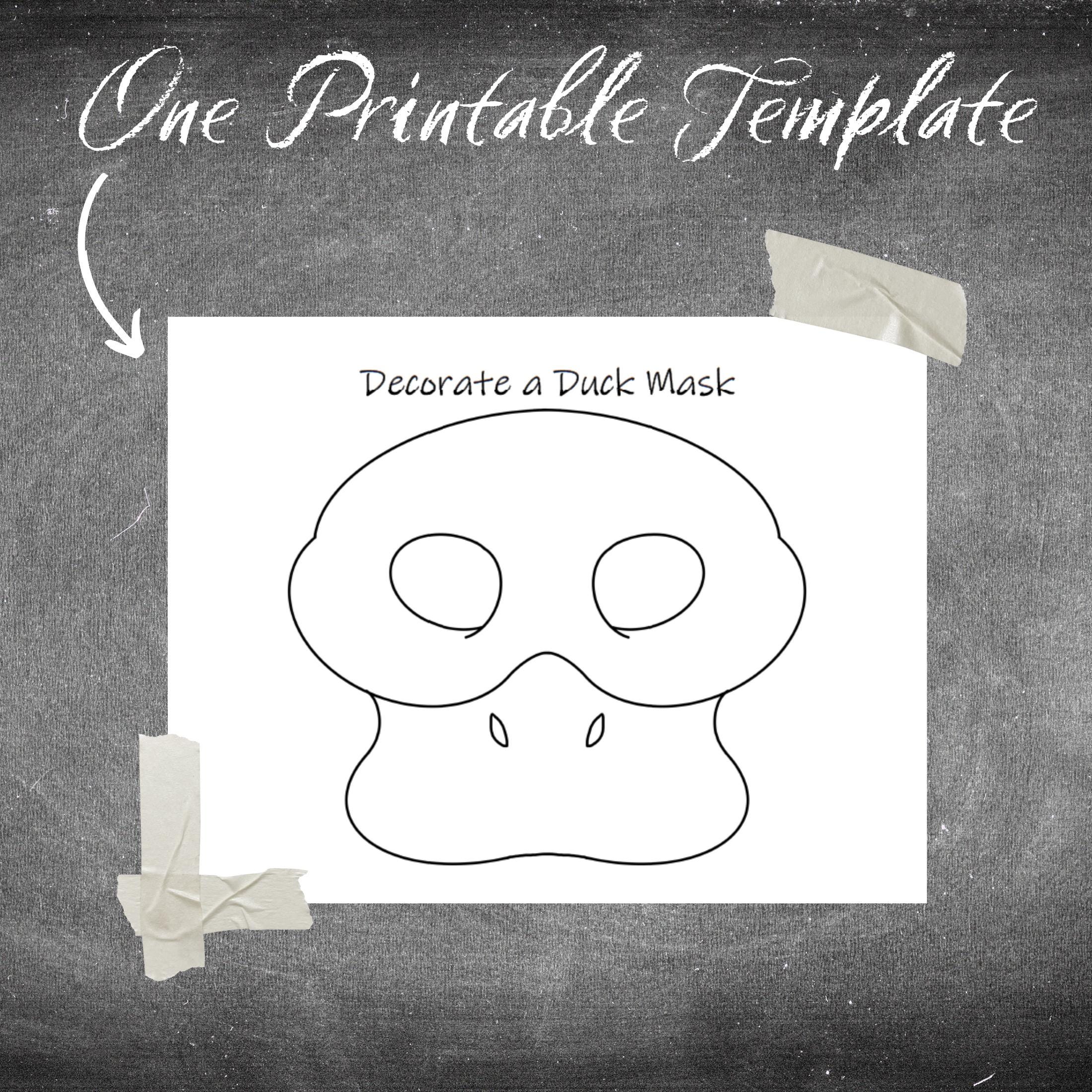 Printable Duck Mask Template: DIY Craft for Kids (PDF Download) - Etsy
