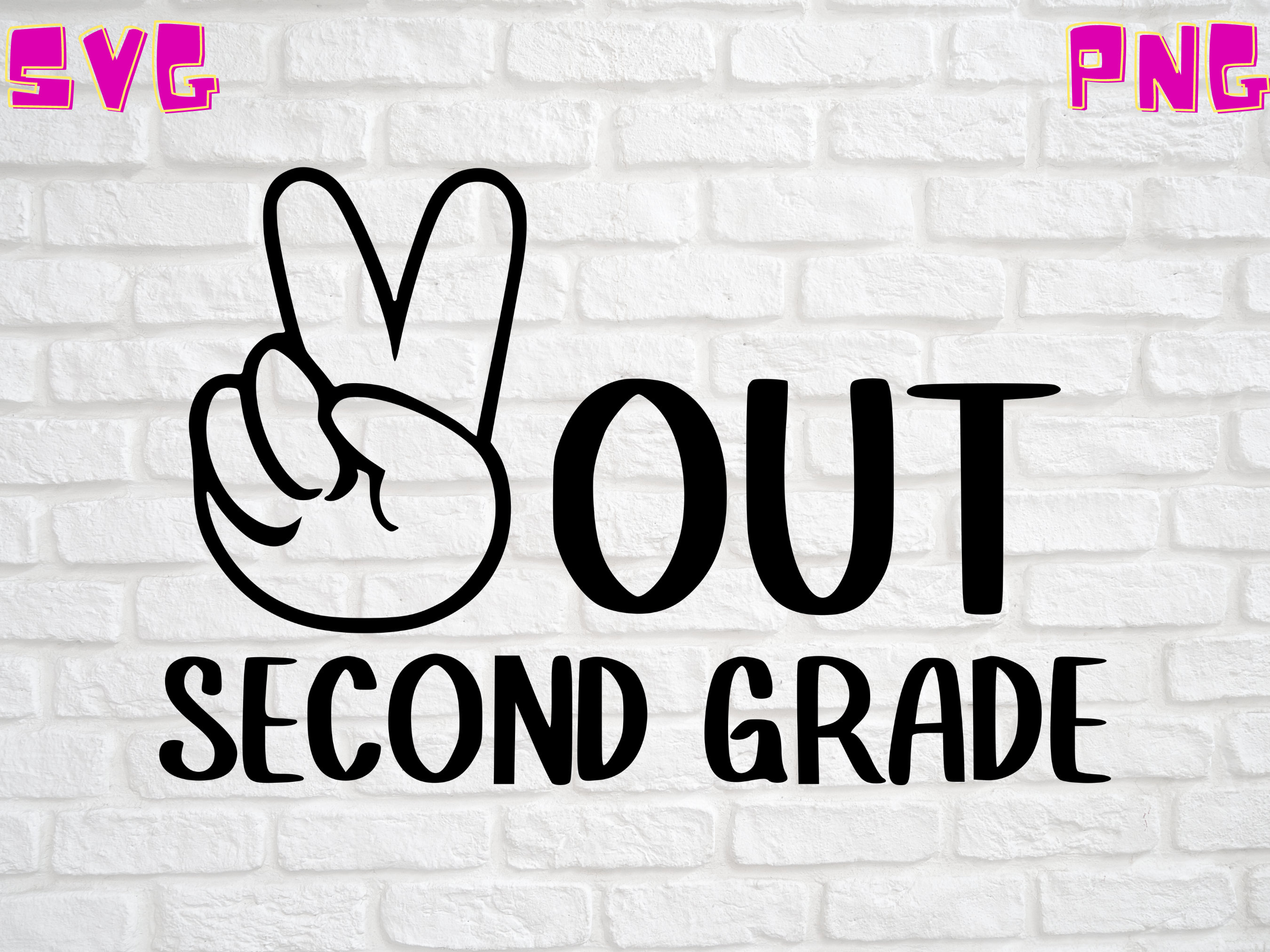 Peace Out 2nd Grade SVG Digital File Only SVG png Cricut | Etsy