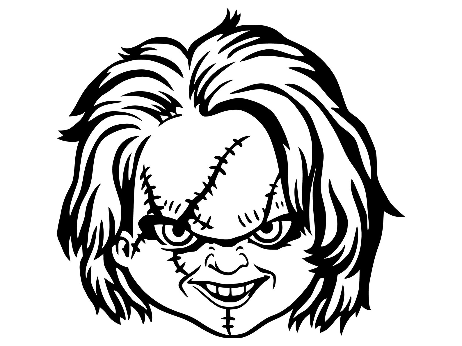 Printable Chucky Pumpkin Stencil Printable Chucky Pumpkin Stencil