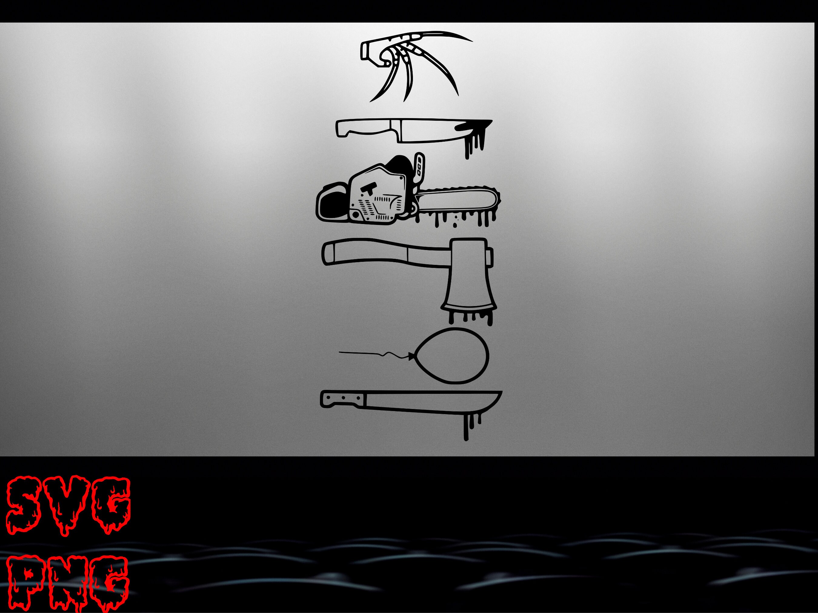 Horror Movie Horror Weapons Bundle SVG *Digital File Only* SVG png Cr…