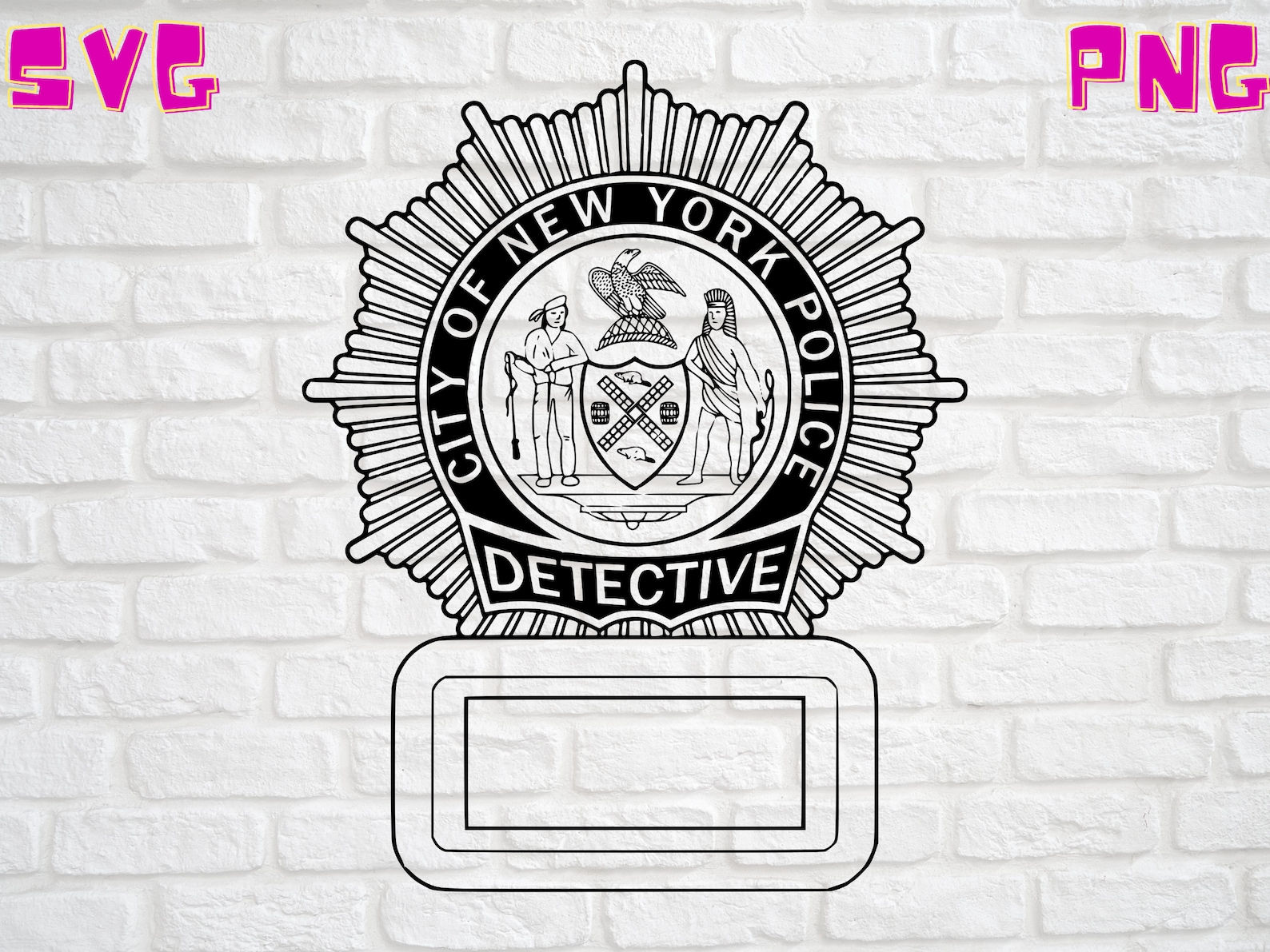 NYPD Police Department Detective Badge SVG Digital File Only Etsy