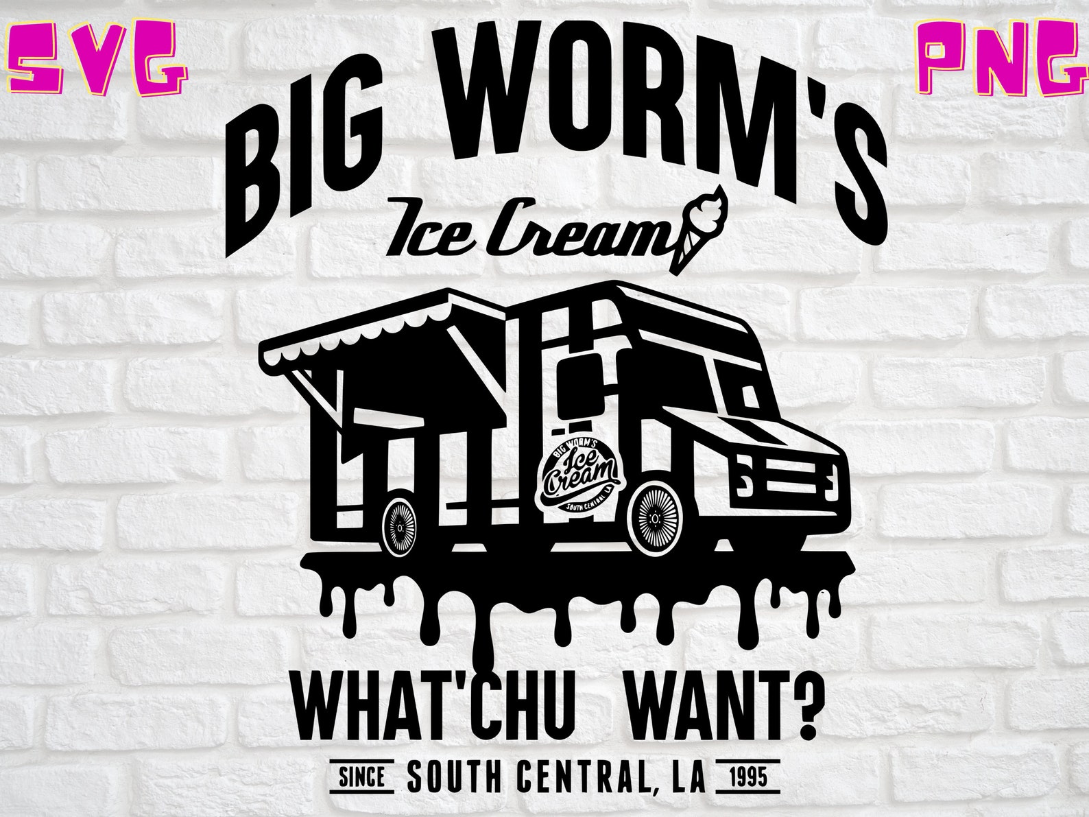 Big Worm Ice Cream Truck Digital File Only SVG png Cricut | Etsy