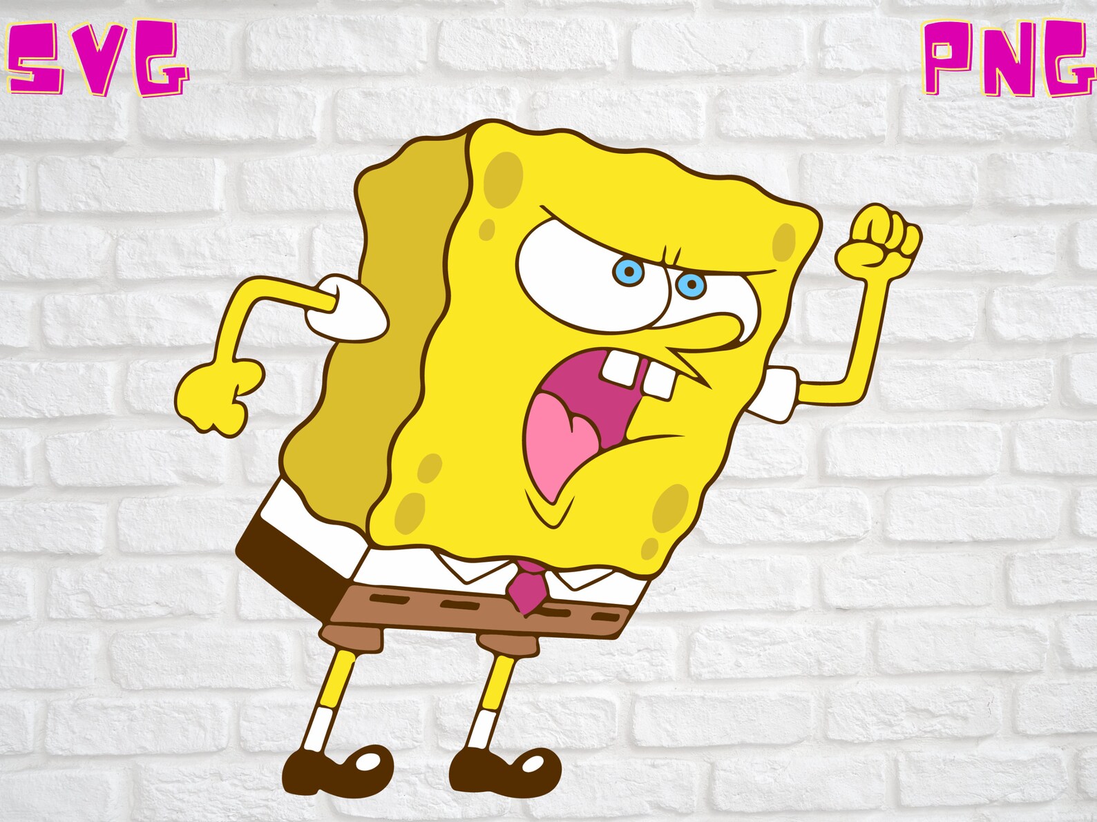 SpongeBob SquarePants Yelling SVG Digital File Only SVG png Etsy
