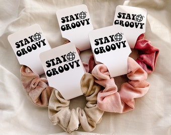 Stay Groovy Multicolor Scrunchies, Disco Bachelorette, One Last Disco, 70's Style Party Favor, Retro, Vintage,  Party Favor, Disco Theme