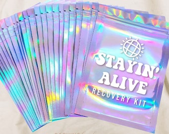 Stayin’ Alive Hangover Kit Bag, Bachelorette Hangover Kit, Hangover Recovery Kit, Bachelorette Party Favors, Disco Bachelorette