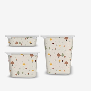 Bos boomstickers voor IKEA TROFAST opbergdoos herfstbladeren zelfklevende vinylstickers saliegroen speelkamer organisatie decor voor kinderen