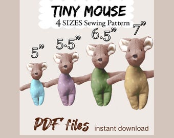Kleine Maus Nähen Muster & Anleitung Maus DIY Baby Maus Nähanleitung Bruder Maus nähen Schwester Maus Nähen PDF-Dateien mini Maus pdf