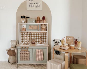 Paneles de correas de caña de ratán para la cocina de juego Ikea Duktig Accesorios Ikea Duktig correas de ratán DUKTIG Cambio de imagen de IKEA DUKTIG