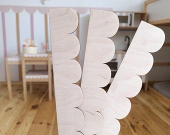 Wooden Scallop trim for furniture DIY scallop edging scallop border scallop decor scalloped cornice trofast scallop shelf scalloped shelving
