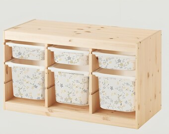 Pegatinas TROFAST de flores pequeñas, vinilos IKEA TROFAST, pegatinas IKEA Trofast, pegatinas para sala de juegos Trofast, pegatinas de almacenamiento para decoración Trofast