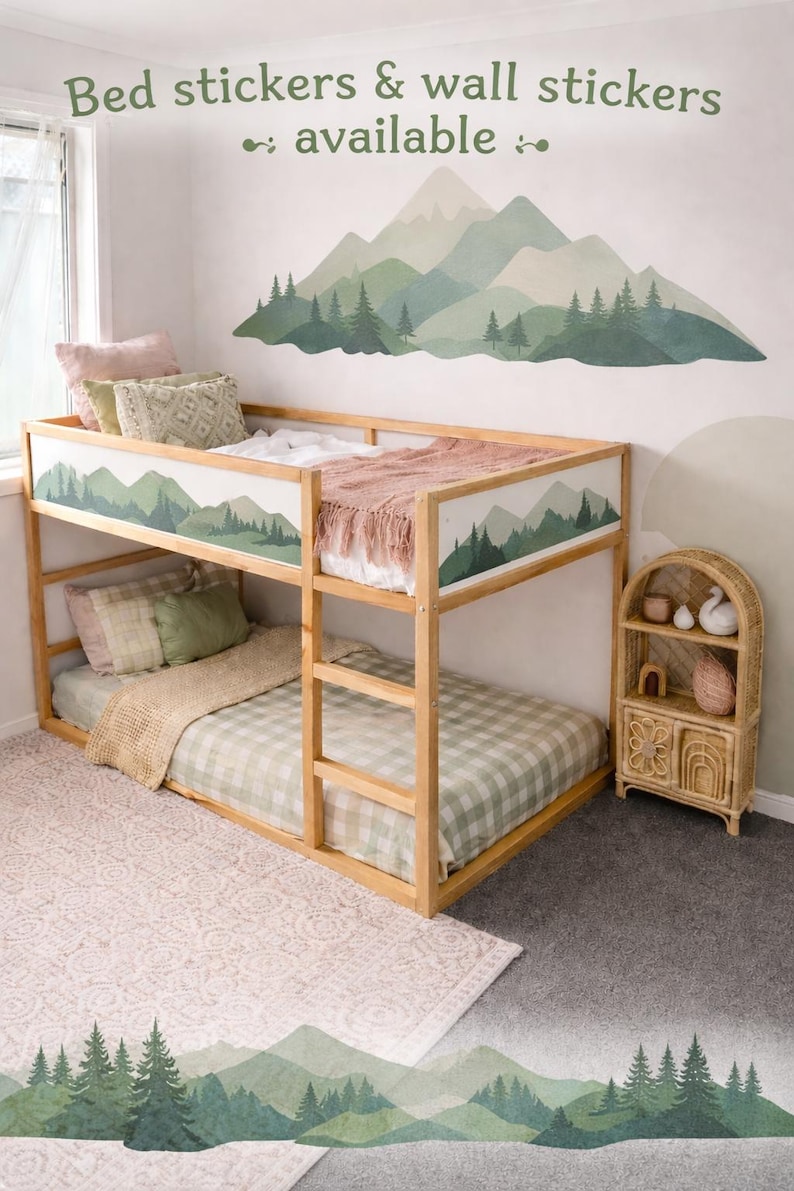 Mountains IKEA KURA Decals Forest Kura Bed Stickers Kura Decal Bunk Bed ...