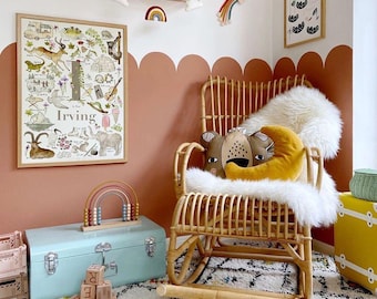 Scallop stencil 1 yard/100 cm long Scallop Stencil Nursery Wall Border Decor Paint entire room with one stencil Decor Stencil for scallop