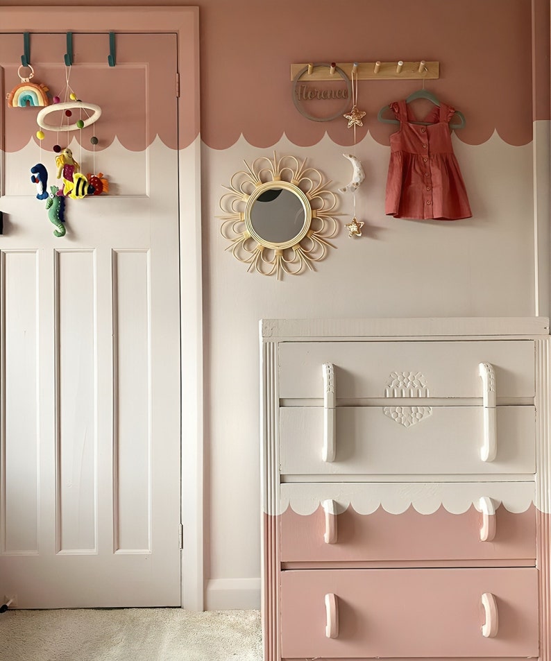 Scallop stencil for wall stencil scallop edge paint stencil for walls create scallop wall decor with scallop edge stencil removable scallop