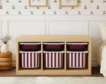 Stripes Burgundy TROFAST sticker solid IKEA TROFAST Vinyl Wraps red scalloped decals ikea Trofast sticker Trofast Ikea trofast