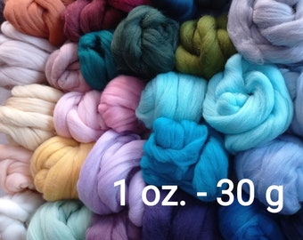 Wool roving tops 1 oz colors palette