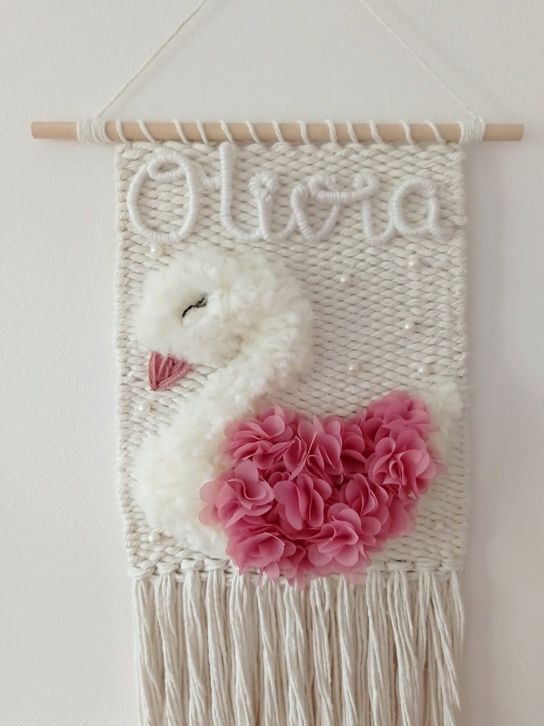 Swan Wall Hanging Swan Decor Nursery Room Swan Wall Decor Etsy