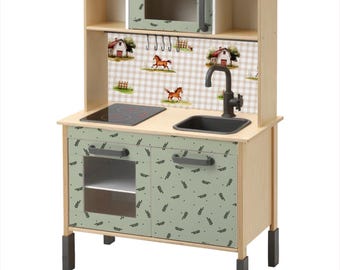 Sage green DUKTIG Sticker Boho IKEA DUKTIG kitchen sticker earth tones play kitchen adhesive film ikea film duktig play kitchen decal ikea