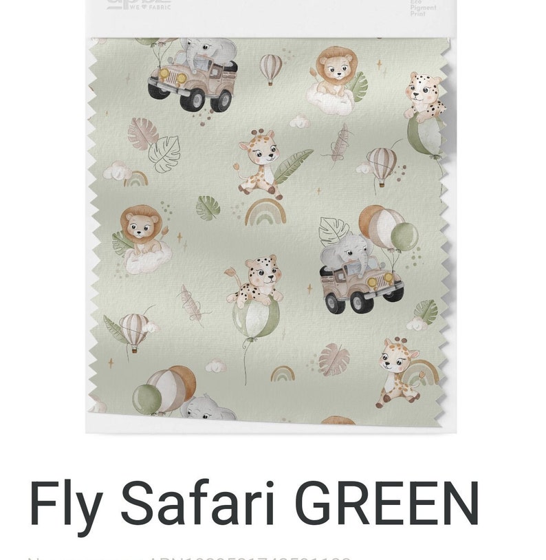 Safari Fabric Sage Green Fabric Jungle Fabric Gender Neutral Fabric