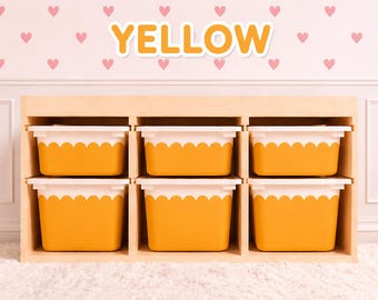 Wavy Edge Toy tub stickers colors IKEA TROFAST  Wraps  scalloped decals ikea Trofast bin labelTrofast Ikea trofast