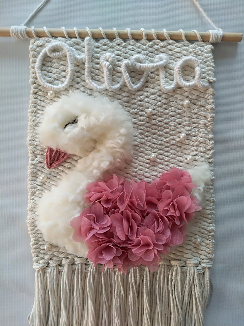 Swan Wall Hanging Swan Decor Nursery Room Swan Wall Decor Etsy