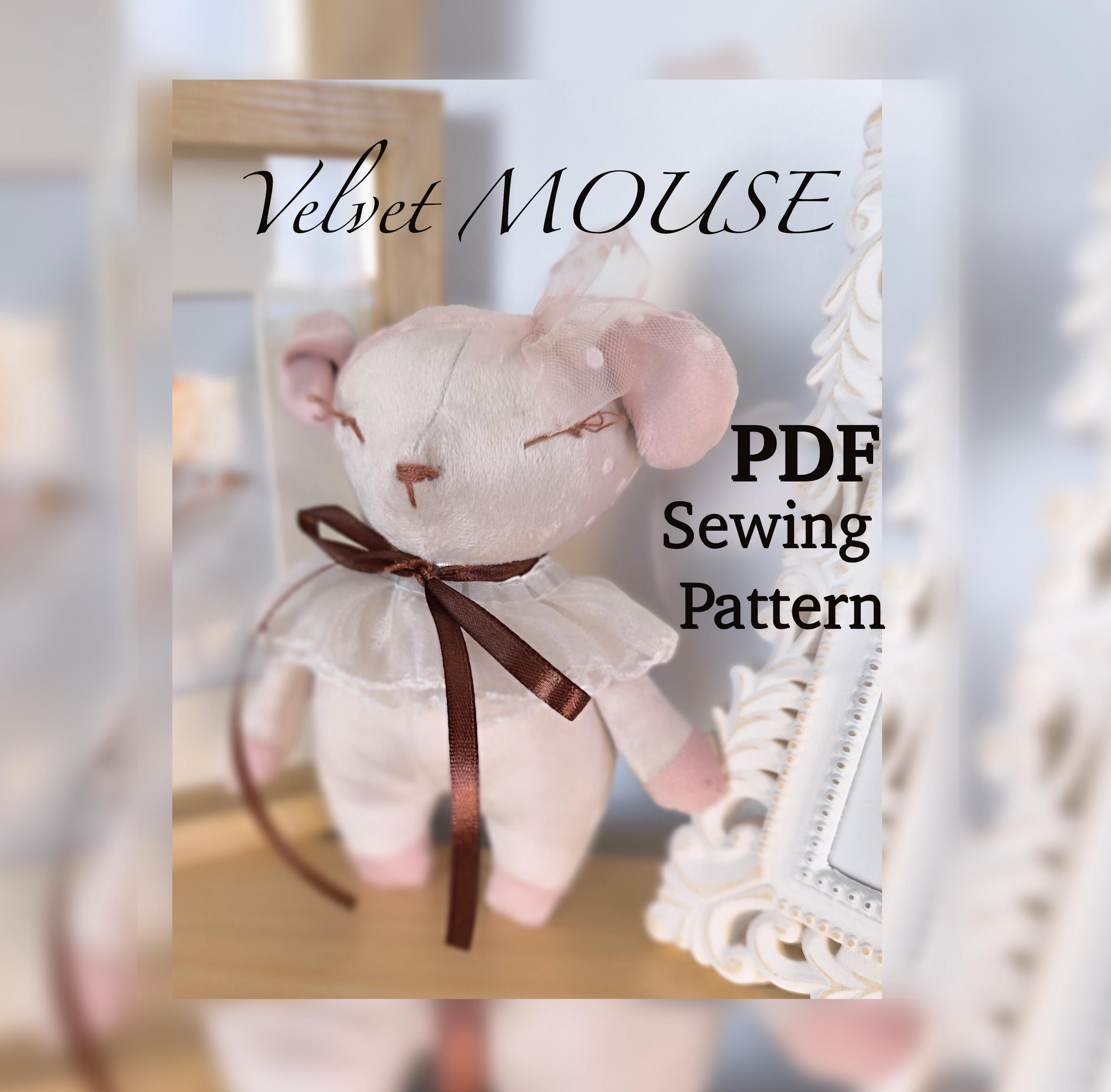Mouse sewing pattern mouse dollmaking tutorial with photos PDF pattern toy sewing pattern stuffed mouse pattern easy sewing pattern mouse