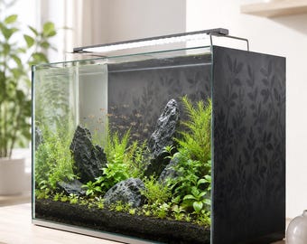 Botanical Shadow Aquarium Background Film, Nano Tank Background, Planted Aquarium Backdrop, Aquascape Decor, Frosted Grey Aquarium Sticker