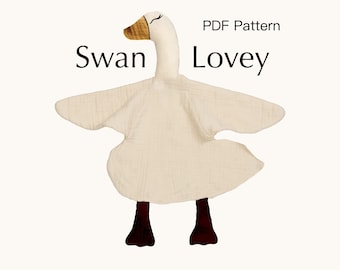 SWAN Lovey Blanket pattern digital swan sewing pattern swan Comfort blanket sewing pattern PDF instant download baby security blanket swan