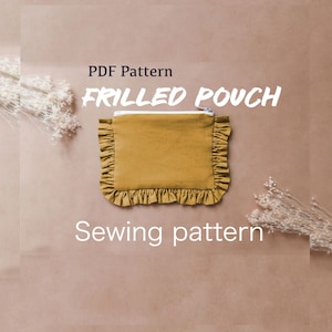 Frilled pouch PDF sewing pattern Frilled pouch sewing pattern frill cosmetic bab sewing pattern muslin clutch sewing pattern Frilled bag PDF
