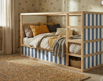 IKEA KURA Decals denim blue thick stripes Kura Bed Stickers Kura Decal bunk bed Removable Vinyl Ikea dark blue