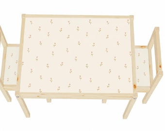 Adesivi per tavolini a doghe con piccoli fiori, adesivi per mobili per tavolini a doghe IKEA, adesivi neutri per tavolini a doghe con graziosi fiori per mobili