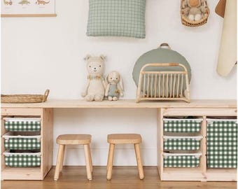 Adesivo TROFAST, adesivo a quadretti verde scuro IKEA TROFAST, pellicole adesive in vinile, adesivo Trofast, adesivo Trofast per la stanza dei giochi, adesivo decorativo per contenitori.