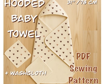 31" Hooded Baby Towel pattern digital baby towel sewing pattern baby accessory sewing pattern PDF new baby gift sewing pattern newborn make