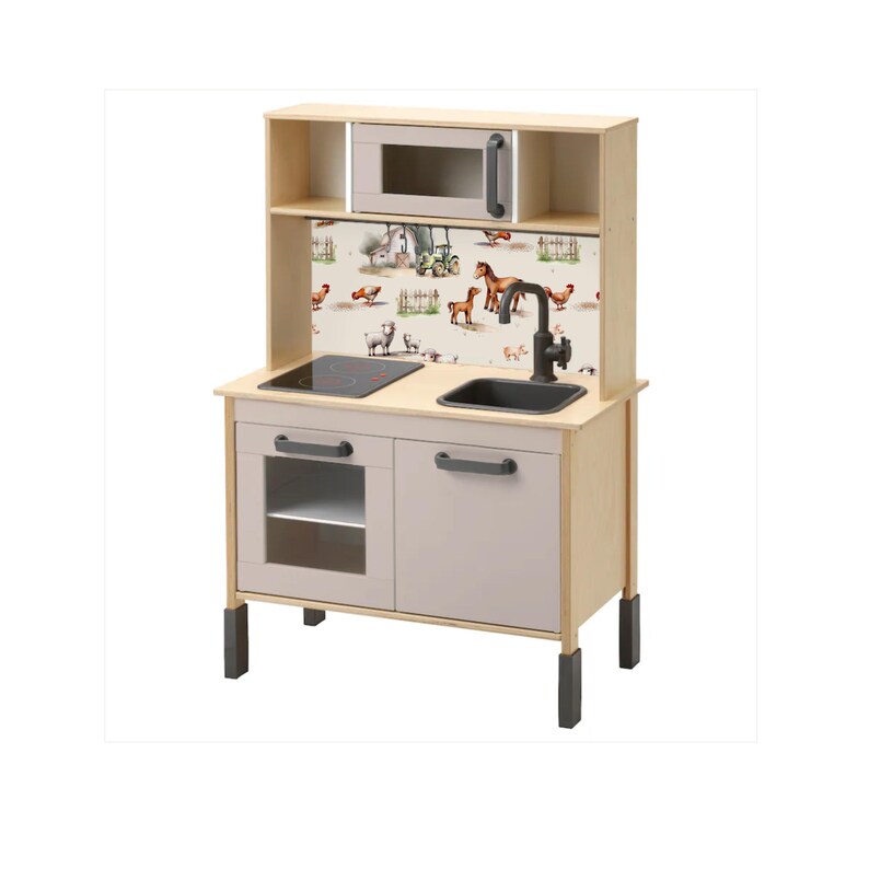 Beige DUKTIG decal IKEA DUKTIG kitchen decal play kitchen adhesive film ikea furniture film duktig play kitchen sticker ikea kitchen film ikea Farmlife sticker farmlife decal