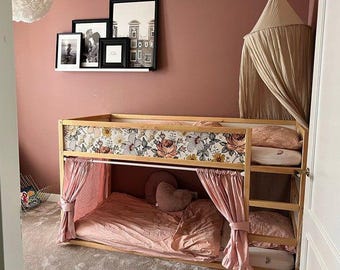 Barra de cortina SIN TORNILLOS Barra de cortina Ikea kura Barra de cortina para cama alta Soporte para cortina de cama Ikea kura Cortina para litera Ikea kura Cama con dosel Casa