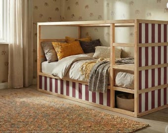 IKEA KURA  Decals burgundy red thick stripes Kura Bed Stickers Kura Decal bunk bed Removable Vinyl Ikea