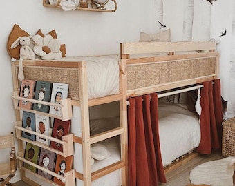 Barra de cortina SIN TORNILLOS Barra de cortina Ikea kura Barra de cortina para cama alta Soporte para cortina de cama Ikea kura Cortina para litera Ikea kura Cama con dosel