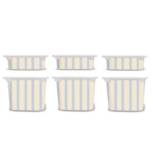 Blauw beige strepen TROFAST-sticker IKEA Trofast Wrap Trofast-sticker blauwbeige Trofast-sticker handgetekende krijtstrepen trofast-sticker gestreept
