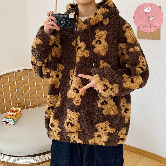 Cute Bear Hoodie Korean Style Hoodie Cozy Hoodie | Etsy