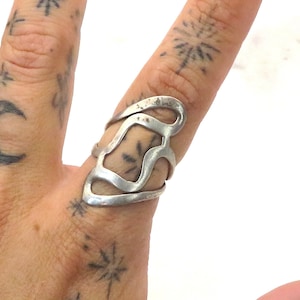 Modernist Sterling Silber Ring