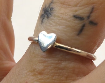vintage Sterling Silver Heart Band