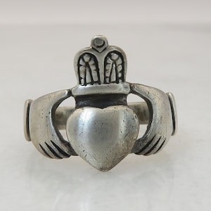 Vintage Claddagh Bandring aus Sterling Silber