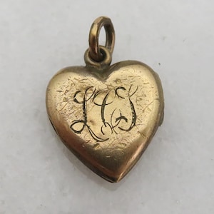 antique 12k gold filled floral heart locket