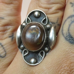Vintage Sterling silver fire agate ring