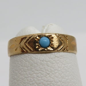 Vintage 14k gold Persian turquoise baby midi pinky ring