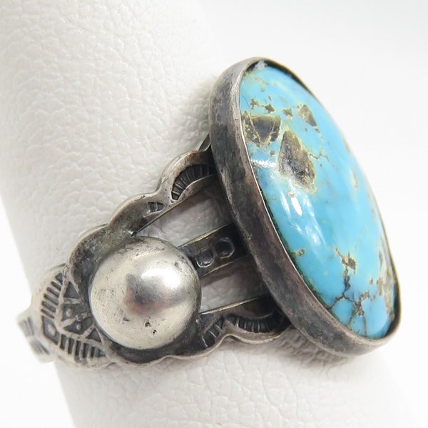 Vintage sterling silver turquoise native American ring