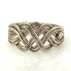 Vintage sterling silver 8-piece puzzle ring