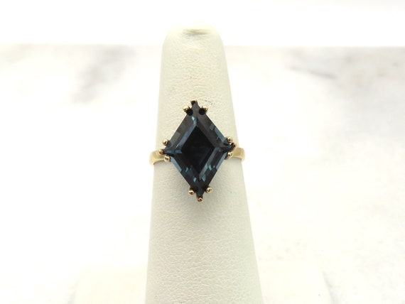 Vintage 10k gold synthetic alexandrite ring - image 8